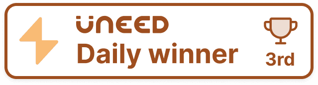 Uneed Daily Winner - 3rd Place